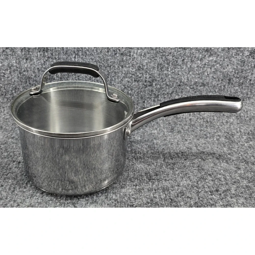 Farberware Millennium Saucepan  2QT Silver Stainless Steel Glass Lid Pot Handle